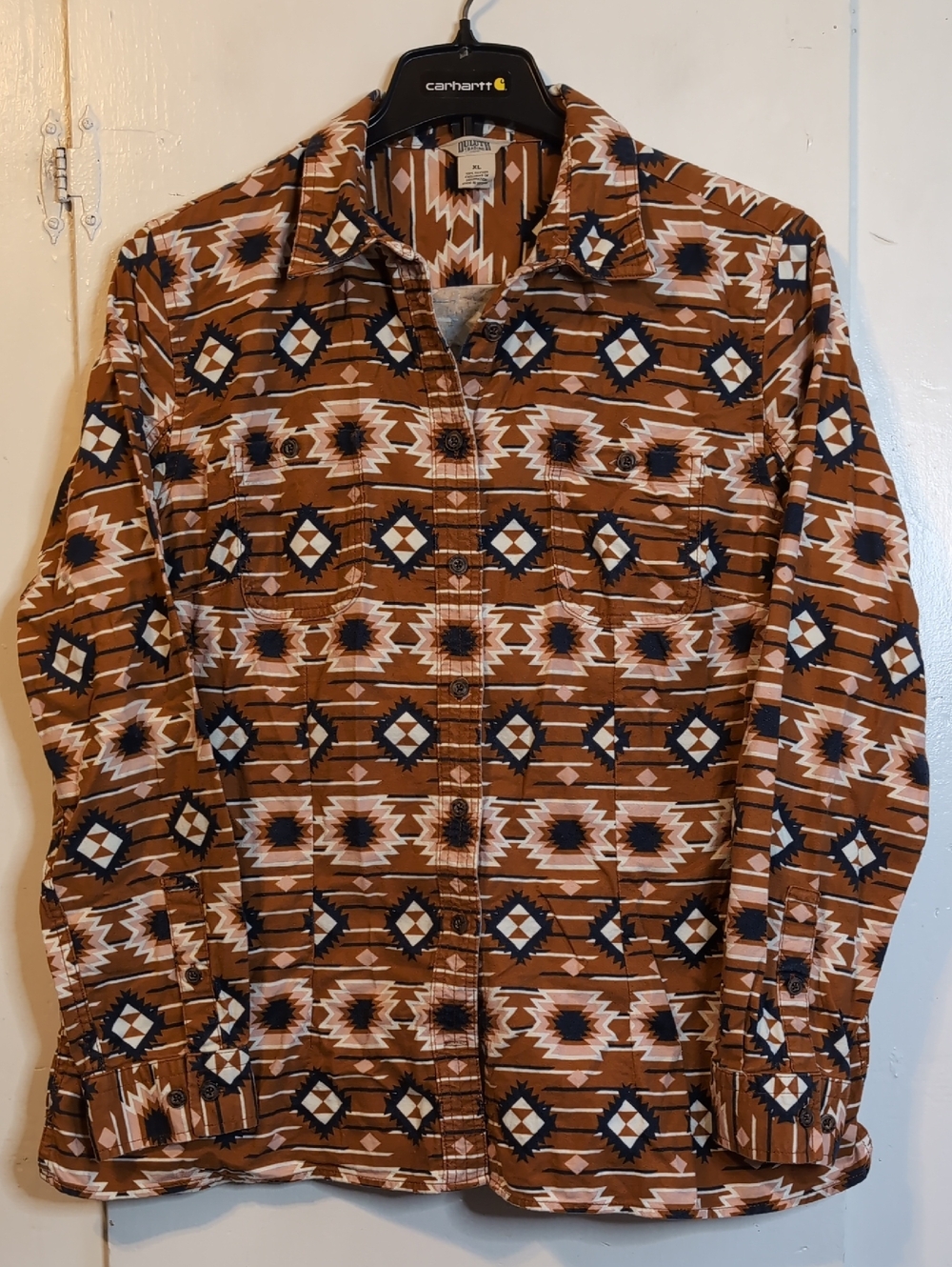 Duluth Trading Co Western Button-Up Flannel Shirt womens XL